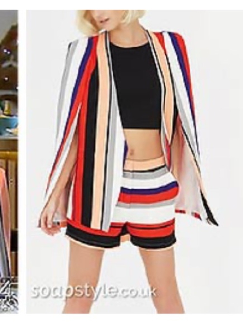 Lavish Alice Bold Striped Blazer and short set